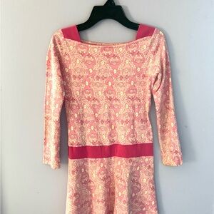 Lilly Pulitzer Pink and Cream Long Sleeve Dress Size 10